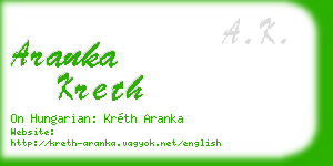 aranka kreth business card